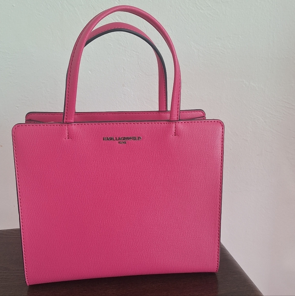 Karl Lagerfeld Paris Maybelle Small Hand Bag Satchel Pink 8"×10" - Picture 2 of 12
